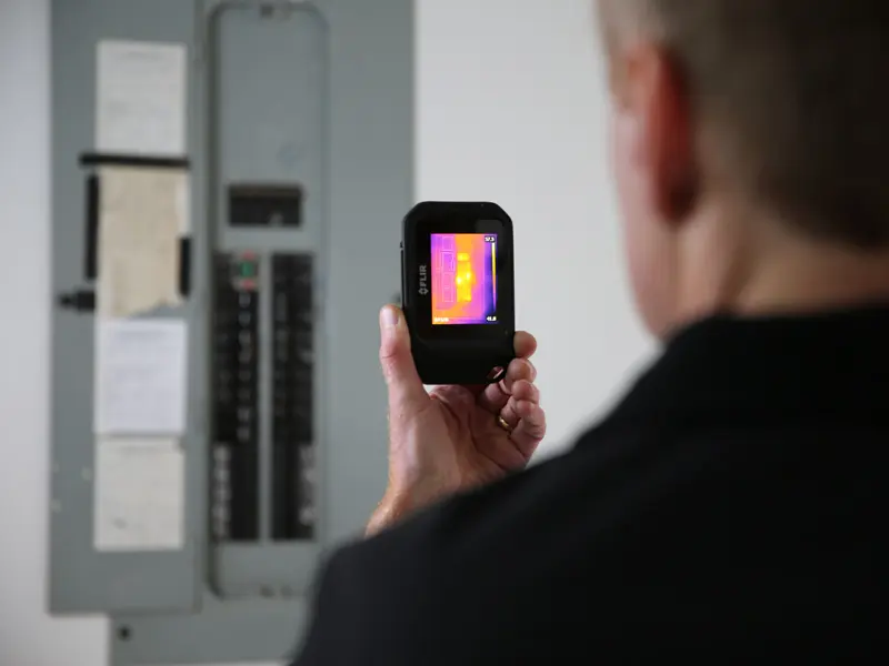 Flir C2 warmtebeeldcamera in zakformaat.