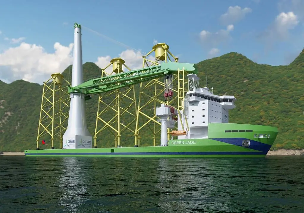 Huisman offshore mastkraan voor Green Jade