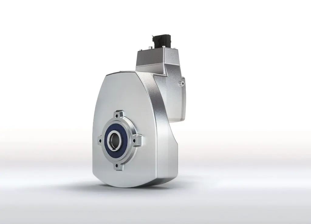 Door het inbouwen van de motor en de reductor in één behuizing is de gepatenteerde DuoDrive zeer licht en compact en heeft daarnaast een zeer hoge vermogensdichtheid (foto: Nord Drivesystems)